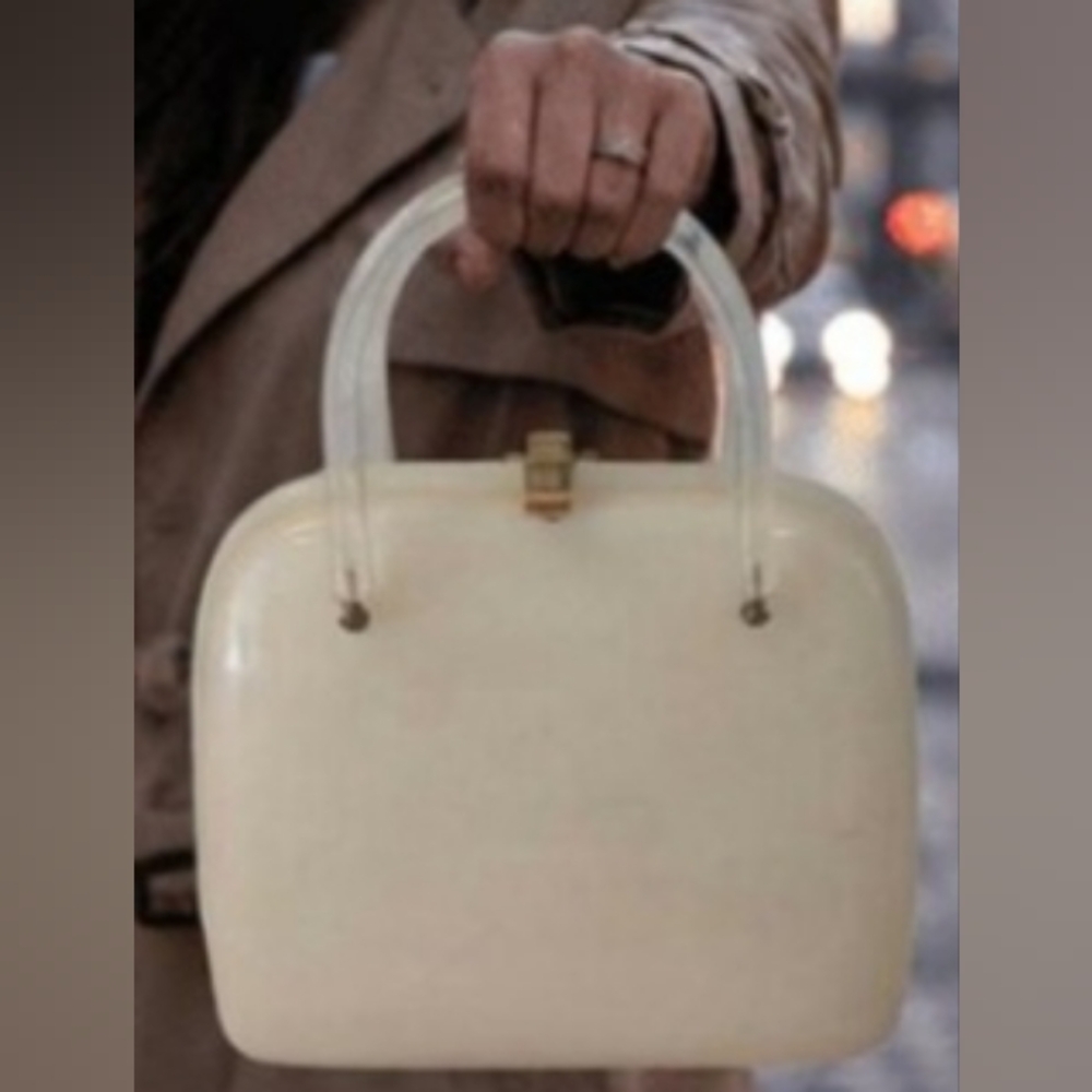 Vintage Lucite Box Purse Circa 1950s.  Lewisid Jewel Llewellyn INC NYC